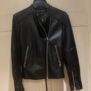 Zara Black Leather Biker Jacket